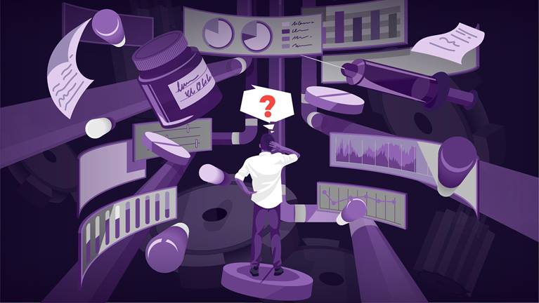 Illustration man with question mark