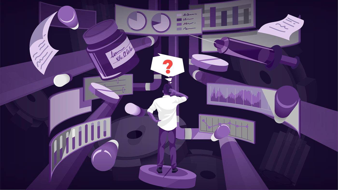 Illustration man with question mark