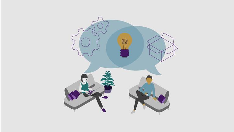 Illustration de deux personnes sur un canapé