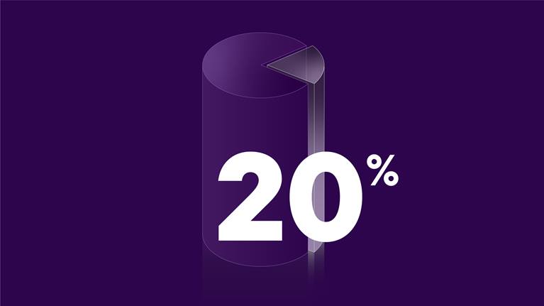Illustration von 20 %