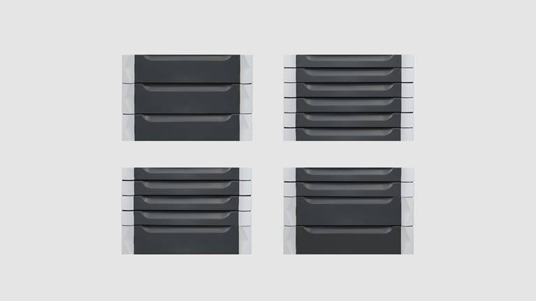 Combination of different drawer types