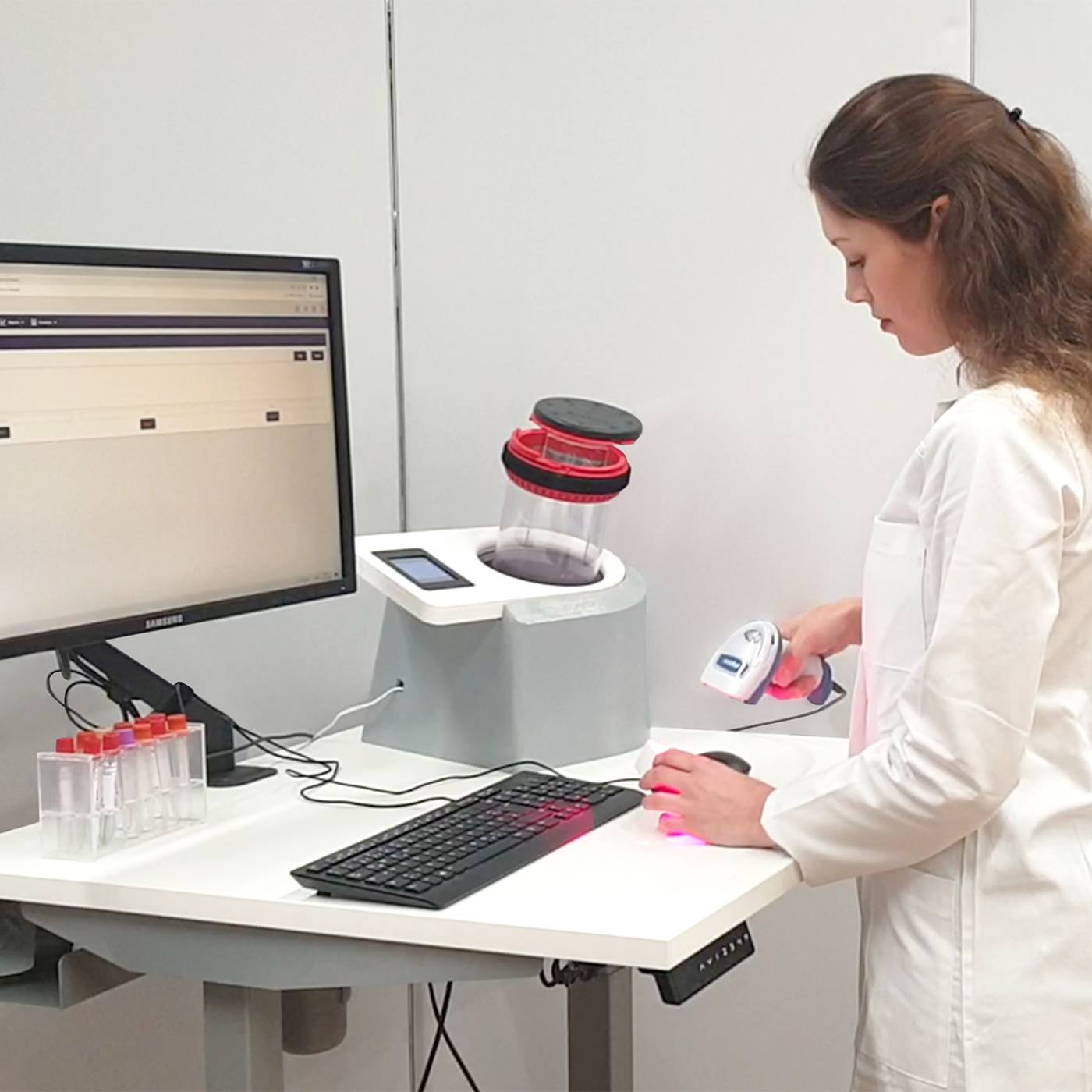 Woman scans medication