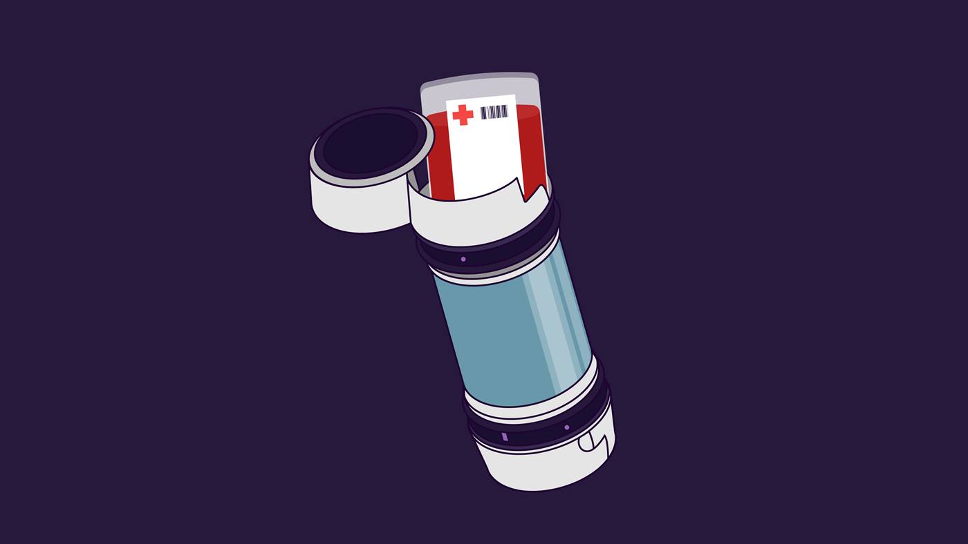 Illustration blood sample transport